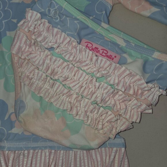Ruffle Butts Girl 3T Pastel Floral Infant Two Piece Swimsuit Set 4136 - Picture 5 of 6